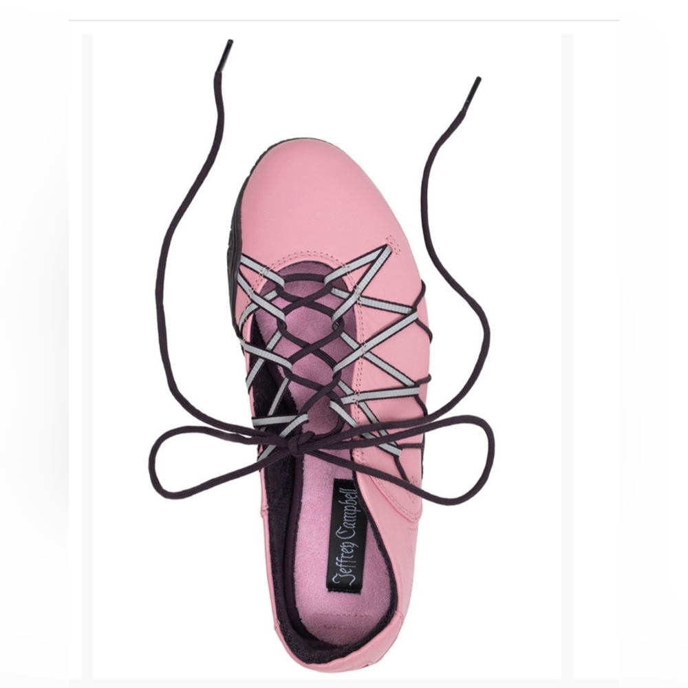 Jeffrey Campbell Pink Lace-Up Flats - Picture 2 of 4